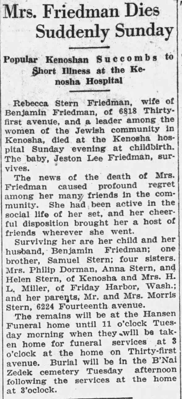 Clipping from Kenosha News